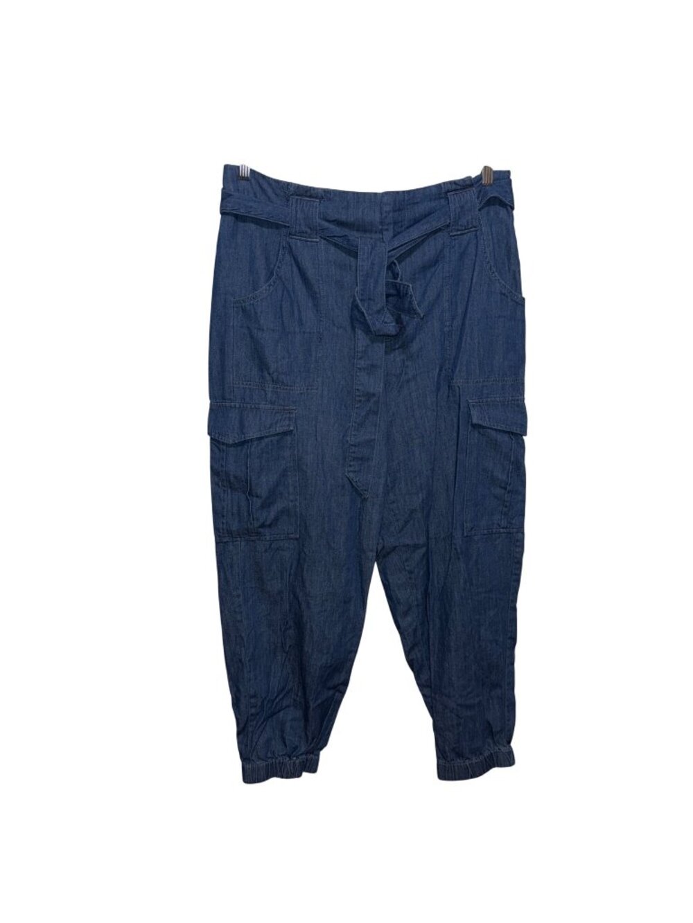 Sofia Jeans By Sofia Vergara Denim Cargo Jogger Pants Size 12 With Tie Waist
